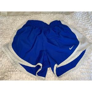 Nike womens dri fit shorts blue/ white